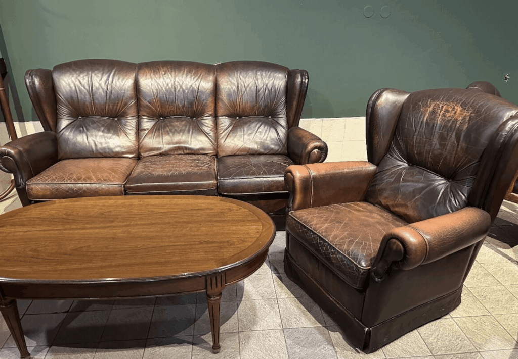 Kožená sedacia súprava – gauč + kreslo