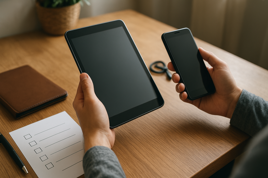 Detailný kontrolný záber k téme tablet bazár