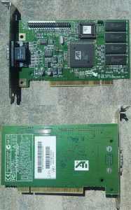 testované PCI grafické karty