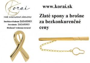 Zlaté kravatové spony a brošne Korai