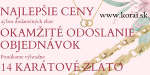 Prekrásne zlaté šperky zo 14 karátového zlata Korai